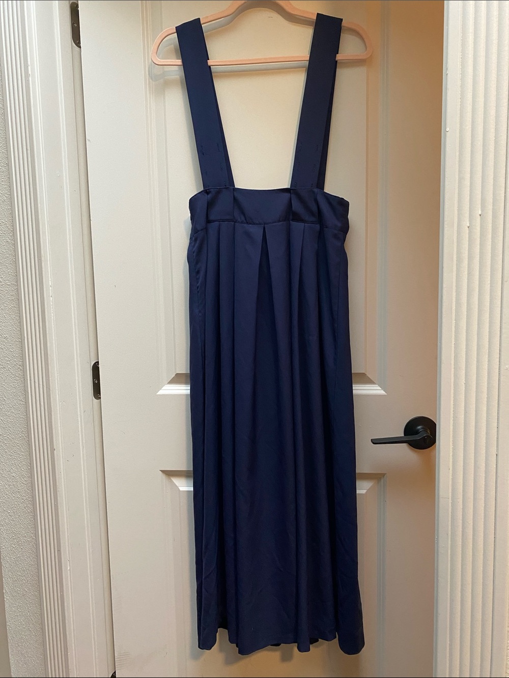Navy Blue Suspender Maxi Skirt